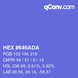 颜色代码: HEX #646ADA | qconv.com