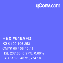 颜色代码: HEX #646AFD | qconv.com