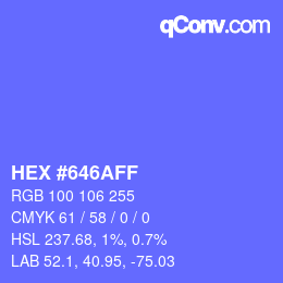 カラーコード: HEX #646AFF | qconv.com