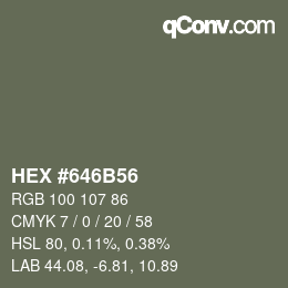 颜色代码: HEX #646B56 | qconv.com