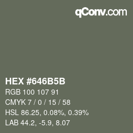 Color code: HEX #646B5B | qconv.com