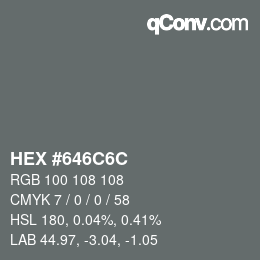 Color code: HEX #646C6C | qconv.com