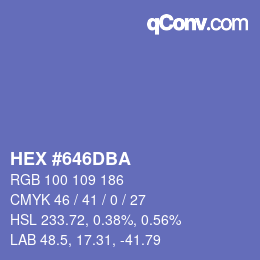 颜色代码: HEX #646DBA | qconv.com