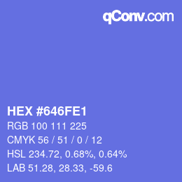 Color code: HEX #646FE1 | qconv.com