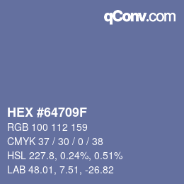 Color code: HEX #64709F | qconv.com