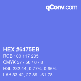 Color code: HEX #6475EB | qconv.com
