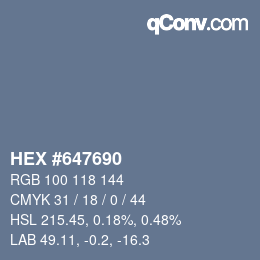 Color code: HEX #647690 | qconv.com