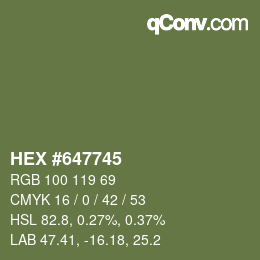 Color code: HEX #647745 | qconv.com