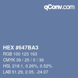 カラーコード: HEX #647BA3 | qconv.com