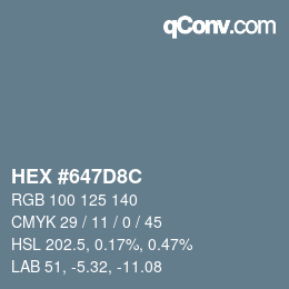 Color code: HEX #647D8C | qconv.com