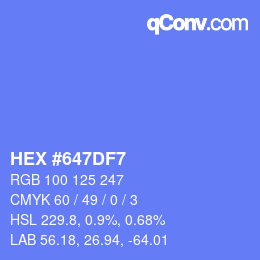 Color code: HEX #647DF7 | qconv.com