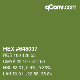 Color code: HEX #648037 | qconv.com