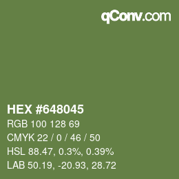 カラーコード: HEX #648045 | qconv.com