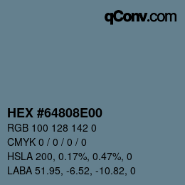 Color code: HEX #64808E00 | qconv.com