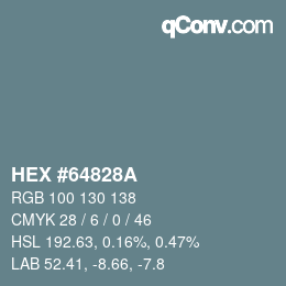 Color code: HEX #64828A | qconv.com