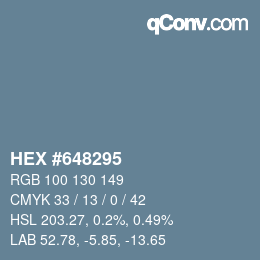 Color code: HEX #648295 | qconv.com