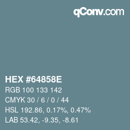 Código de color: HEX #64858E | qconv.com