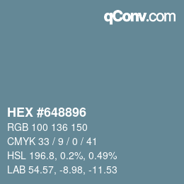 カラーコード: HEX #648896 | qconv.com