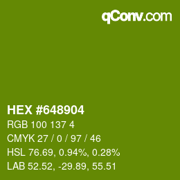 カラーコード: HEX #648904 | qconv.com