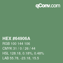 Farbcode: HEX #64906A | qconv.com