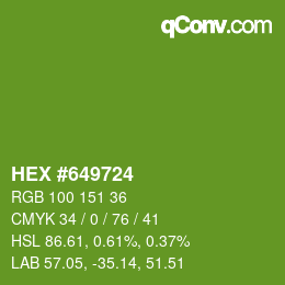 Color code: HEX #649724 | qconv.com