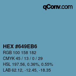 Color code: HEX #649EB6 | qconv.com