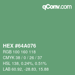 Color code: HEX #64A076 | qconv.com