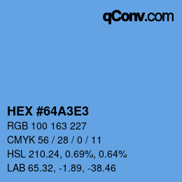 Color code: HEX #64A3E3 | qconv.com