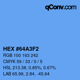 Color code: HEX #64A3F2 | qconv.com