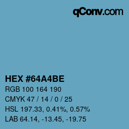 Color code: HEX #64A4BE | qconv.com
