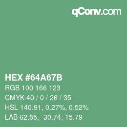 Color code: HEX #64A67B | qconv.com