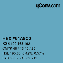 Color code: HEX #64A8C0 | qconv.com