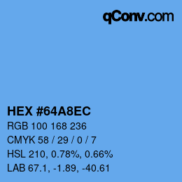 Color code: HEX #64A8EC | qconv.com