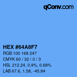 Color code: HEX #64A8F7 | qconv.com