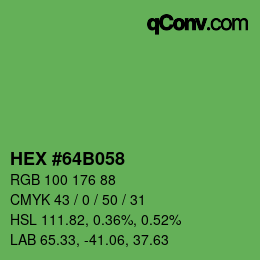 Color code: HEX #64B058 | qconv.com