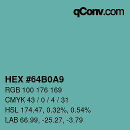 Color code: HEX #64B0A9 | qconv.com