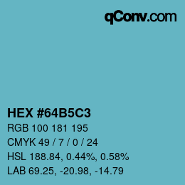 Código de color: HEX #64B5C3 | qconv.com