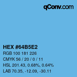 Color code: HEX #64B5E2 | qconv.com