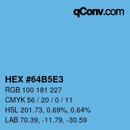 カラーコード: HEX #64B5E3 | qconv.com