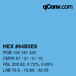 Código de color: HEX #64B5E6 | qconv.com