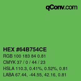 Código de color: HEX #64B754CE | qconv.com