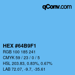 Color code: HEX #64B9F1 | qconv.com