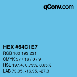 Color code: HEX #64C1E7 | qconv.com