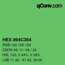 Color code: HEX #64C364 | qconv.com