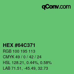 Color code: HEX #64C371 | qconv.com