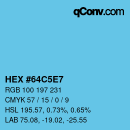Color code: HEX #64C5E7 | qconv.com