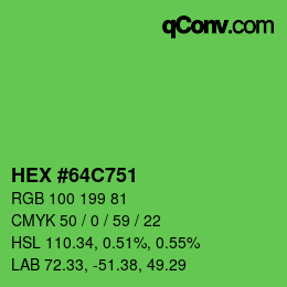 Color code: HEX #64C751 | qconv.com