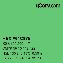 Color code: HEX #64C875 | qconv.com