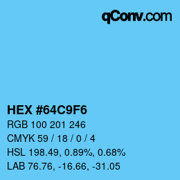Color code: HEX #64C9F6 | qconv.com