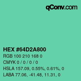 Color code: HEX #64D2A800 | qconv.com